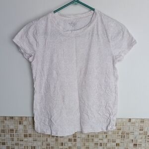 Athleta Cotton Tee Shirt Tan And White